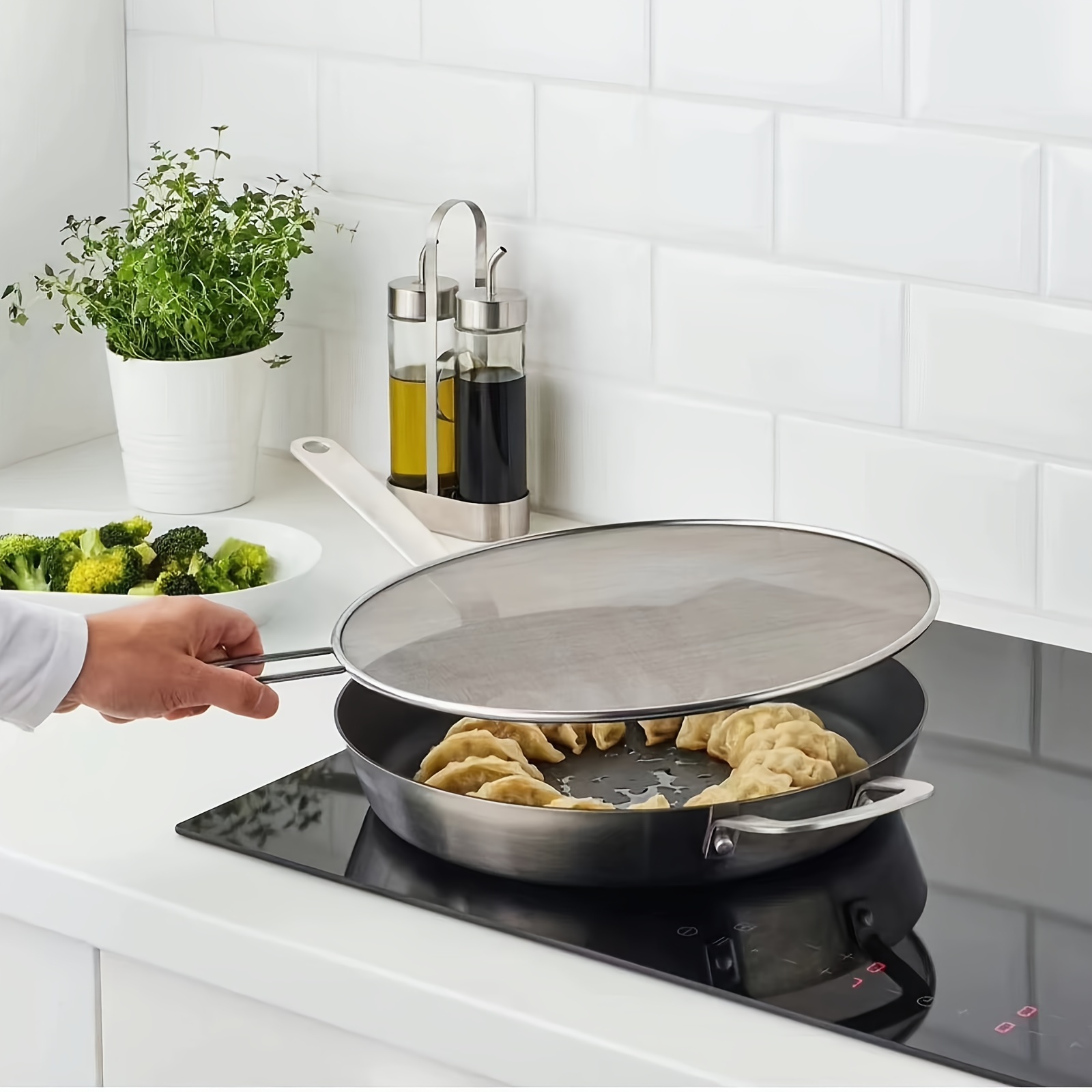 Kitchen Gadgets For Cooking - Anti Splatter Guard Stainless Steel Oil