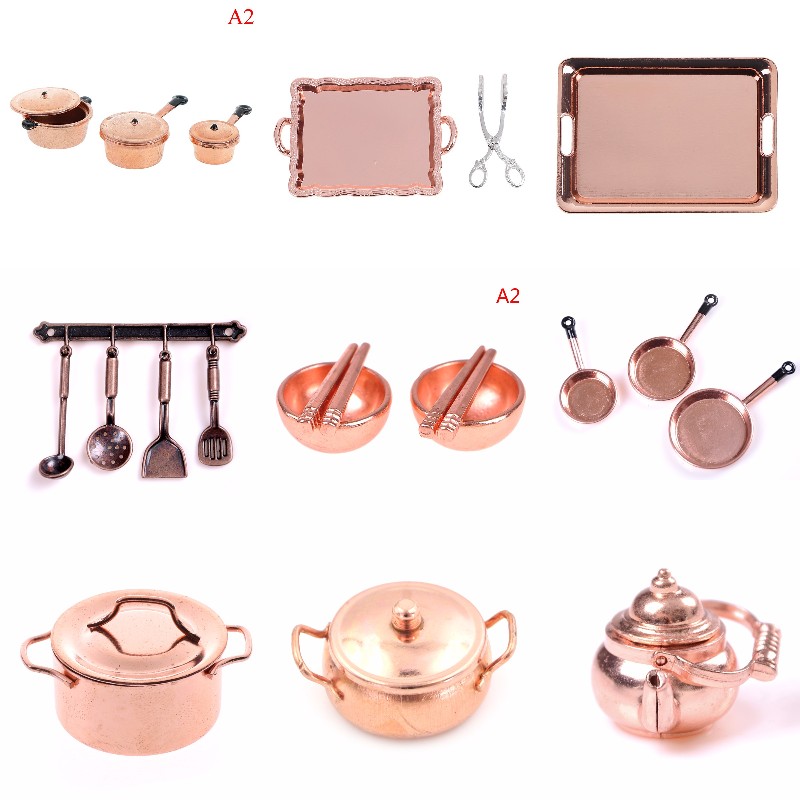 Kitchen Gadgets Gold - 1:12 Scale Dollhouse Miniature Rose Gold