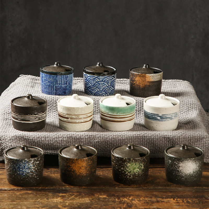 Korean Kitchen Gadgets - Japanese Style Vintage Ceramic Seasoning Jar