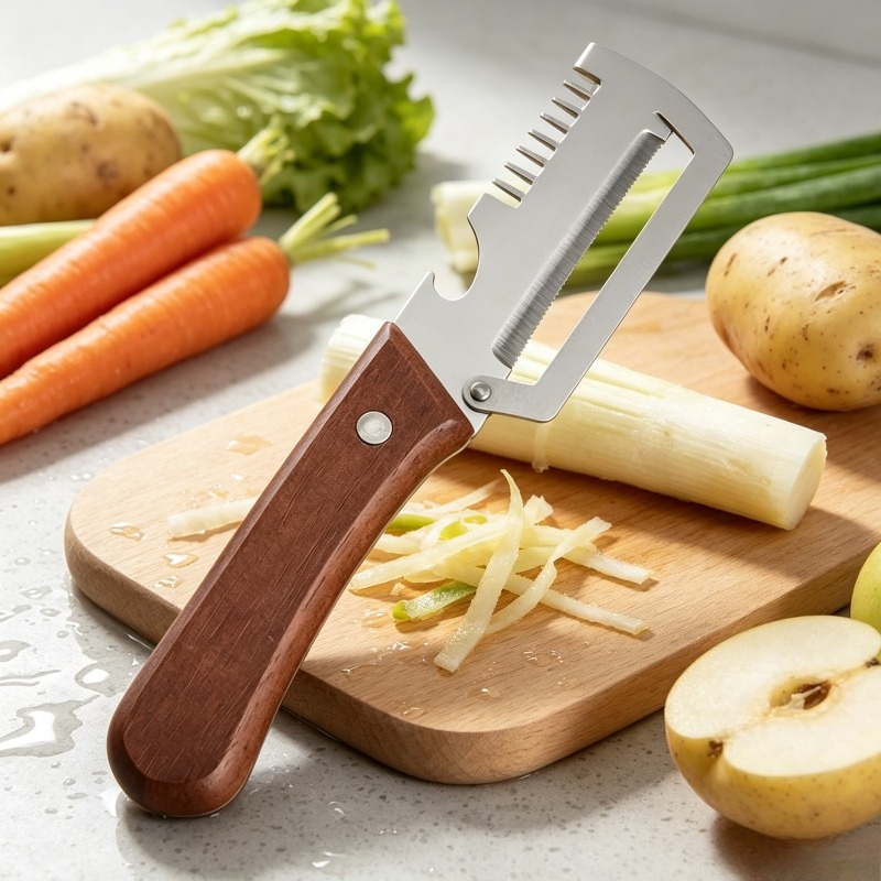 Kitchen Gadgets Built In - 2‑in‑1 Serrated Vegetable Peeler Premium Kitchen