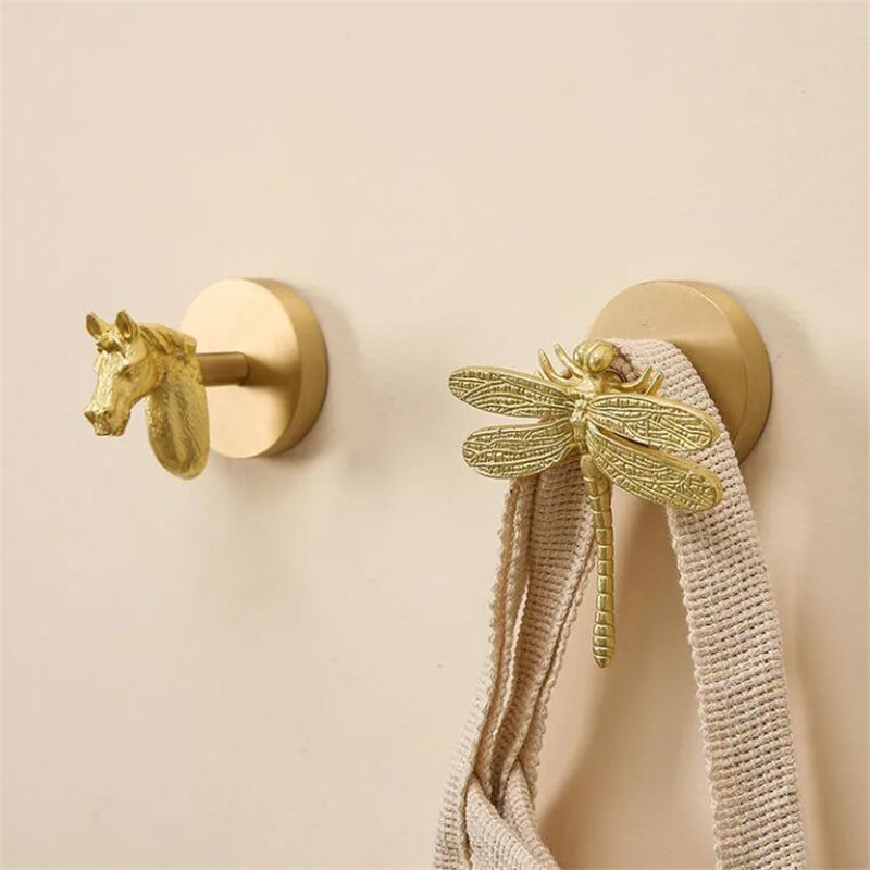Kitchen Gadgets Gold - No Drilling Wall Mount Hook Brass