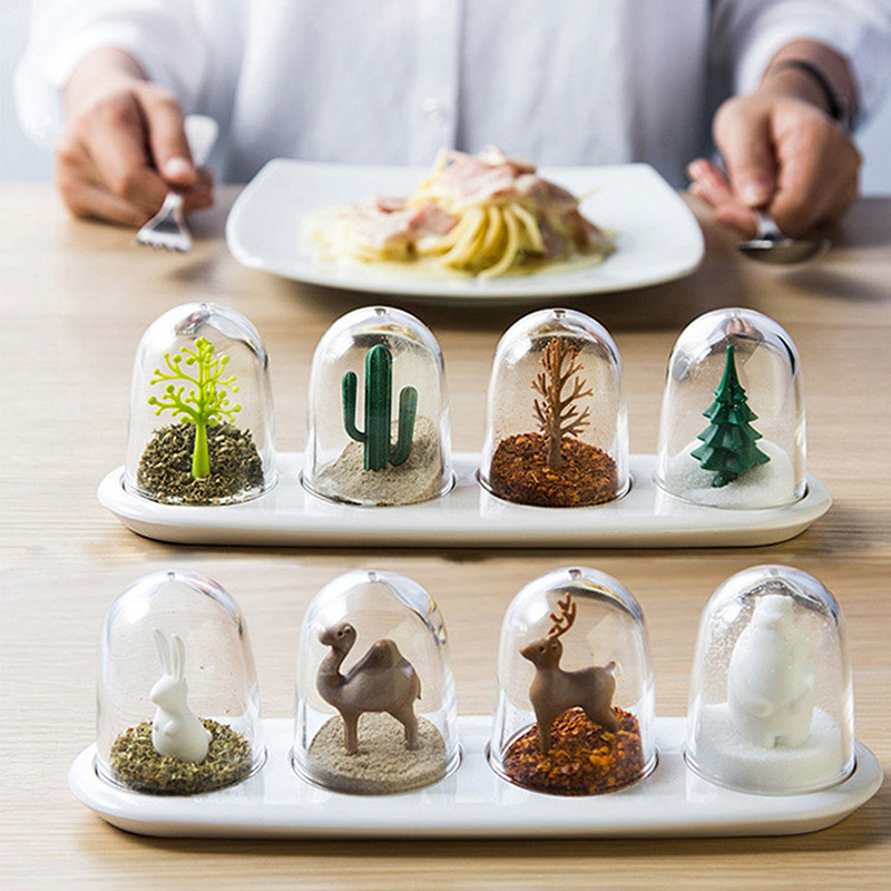 Korean Kitchen Gadgets - 4pcs Four Seasons Plant Spice Jar