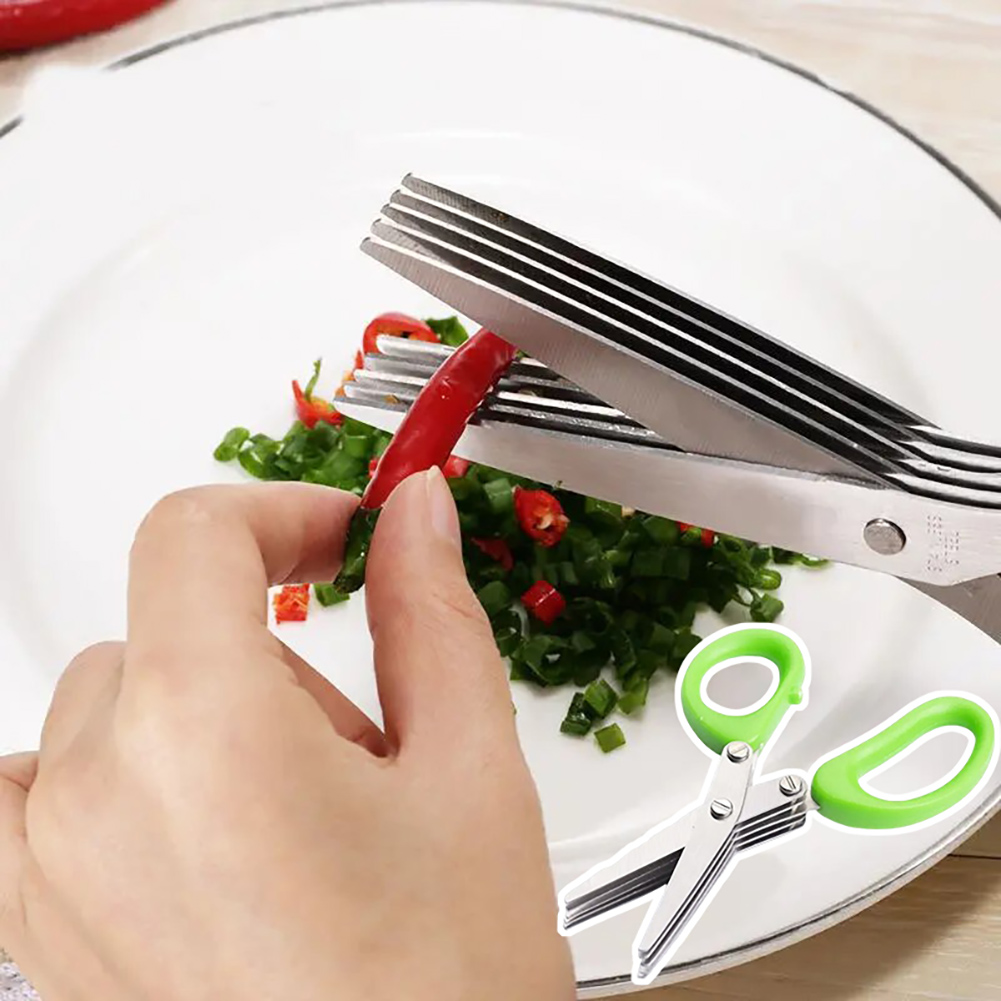 Stainless Steel Herb Scissors  - Herb Scissors 5 Blade 评论和价格