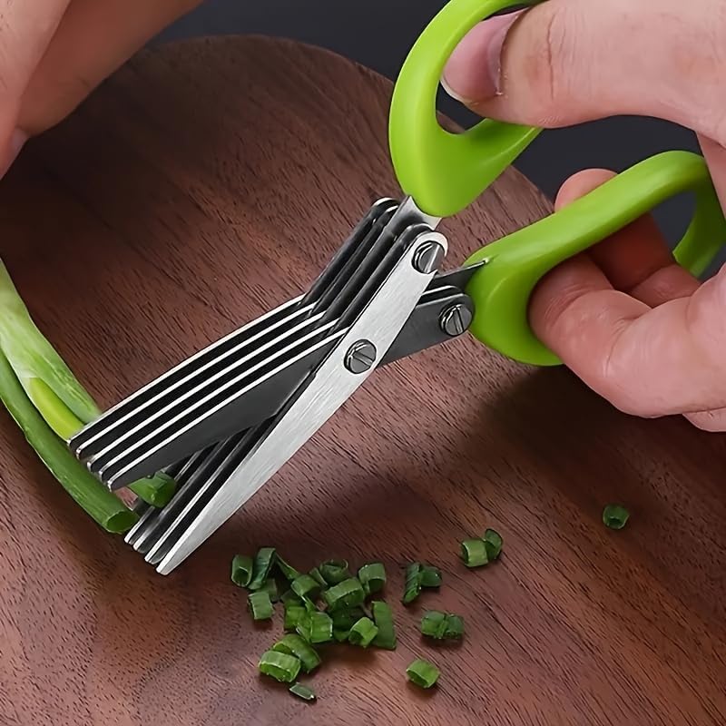 2Pcs Stainless Steel Multi-Lay - Herb Scissors 5 Blade 评论和价格