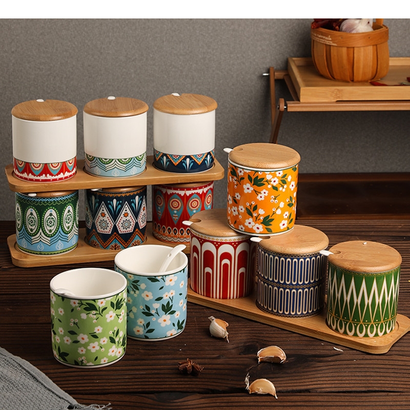Ceramic Seasoning Jar Set Kitc - Korean Kitchen Gadgets 评论和价格