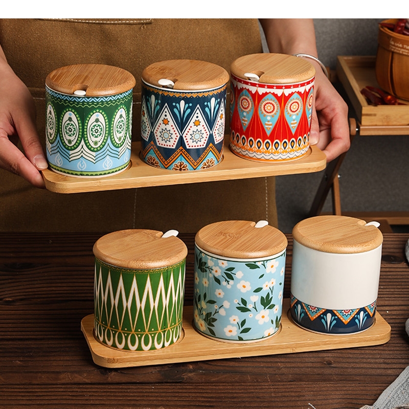 Ceramic Seasoning Jar Set Kitc - Korean Kitchen Gadgets 评论和价格