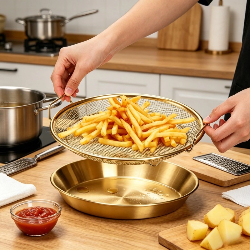 Gold Heavy Duty Deep Fryer Rac - Kitchen Gadgets Gold 评论和价格