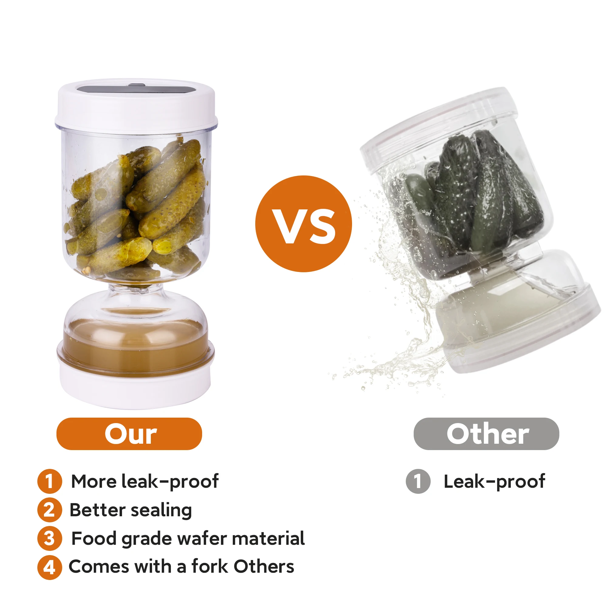 Pickles Jar With Forks Dry and - Korean Kitchen Gadgets 评论和价格