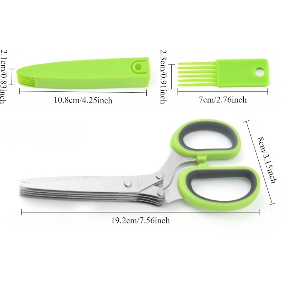 Multilayer Scissors Kitchen Sc - Herb Scissors 5 Blade 评论和价格