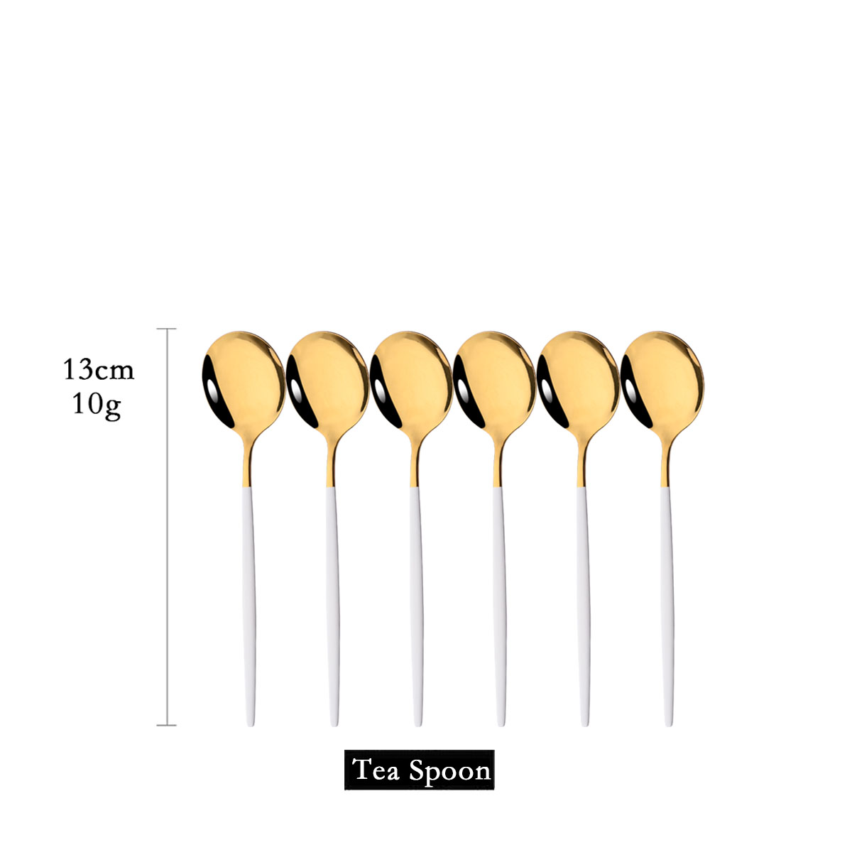 6Pcs Mirror White Gold Tea Spo - Kitchen Gadgets Gold 评论和价格