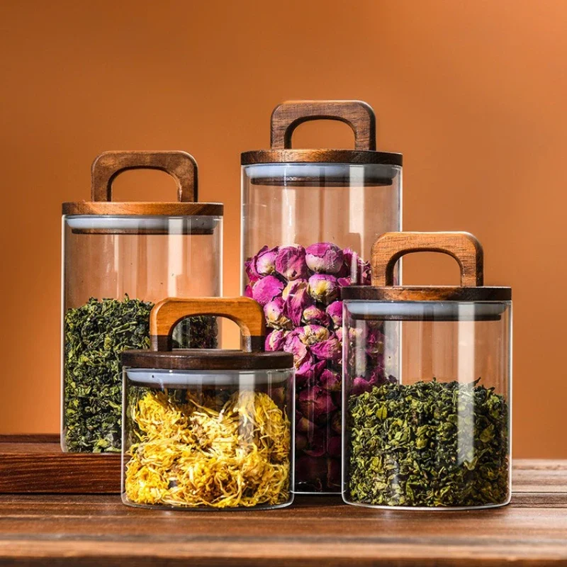 Clear Glass Jar with Bamboo Li - Korean Kitchen Gadgets 评论和价格