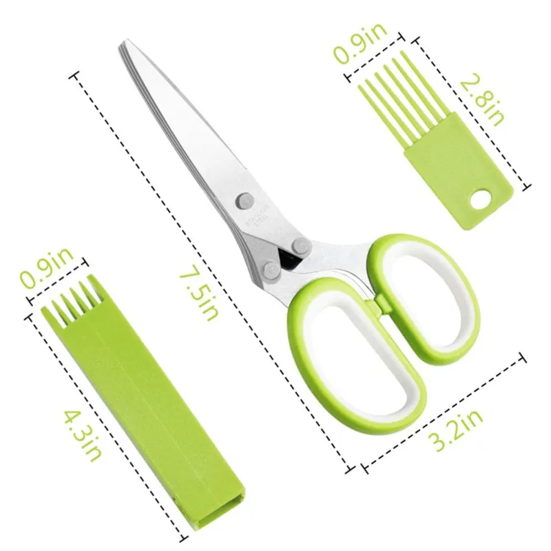 Herb Scissors Stainless Steel  - Herb Scissors 5 Blade 评论和价格
